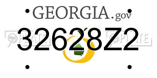 32628Z2 Georgia License Plate