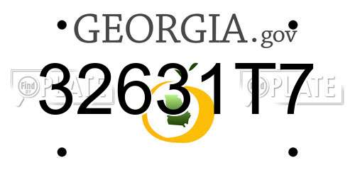 32631T7 Georgia License Plate