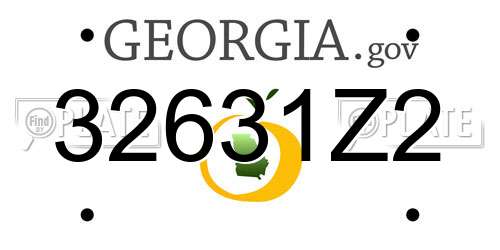 32631Z2 Georgia License Plate