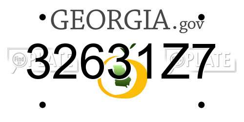 32631Z7 Georgia License Plate