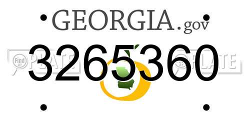 3265360 Georgia License Plate