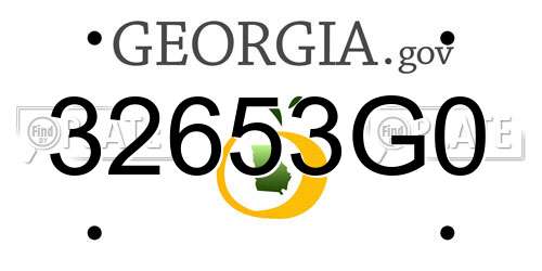 32653G0 Georgia License Plate