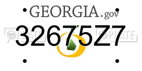 32675Z7 Georgia License Plate
