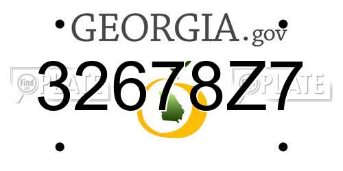 32678Z7 Georgia License Plate