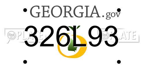 326L93 Georgia License Plate