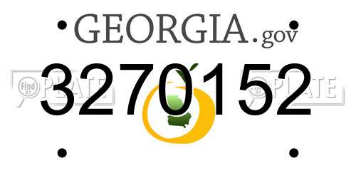 3270152 Georgia License Plate