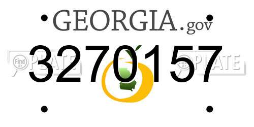3270157 Georgia License Plate
