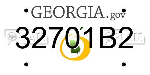 32701B2 Georgia License Plate