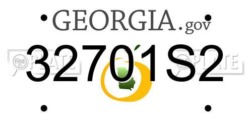32701S2 Georgia License Plate