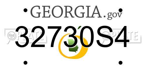 32730S4 Georgia License Plate