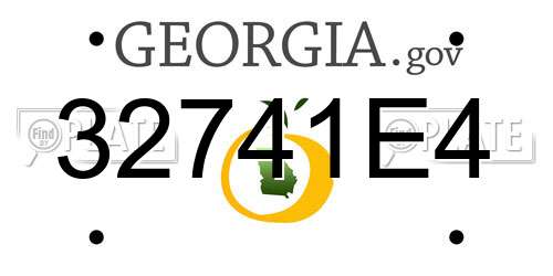32741E4 Georgia License Plate