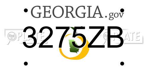 3275ZB Georgia License Plate