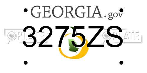 3275ZS Georgia License Plate