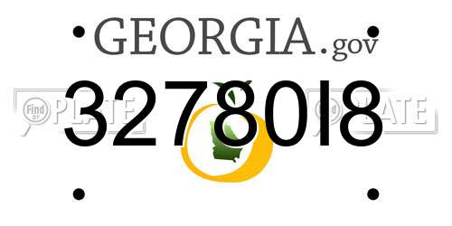 32780I8 Georgia License Plate