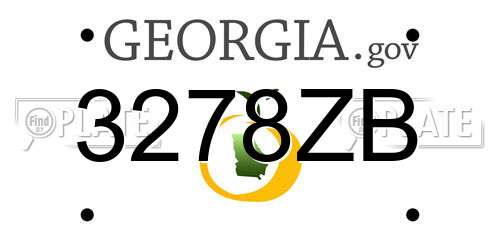 3278ZB Georgia License Plate