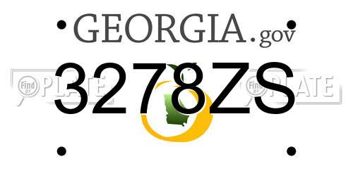 3278ZS Georgia License Plate