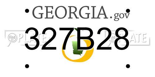 327B28 Georgia License Plate