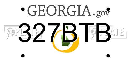 327BTB Georgia License Plate
