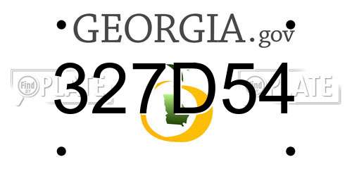 327D54 Georgia License Plate