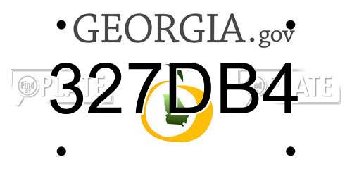 327DB4 Georgia License Plate