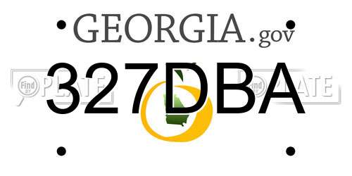 327DBA Georgia License Plate