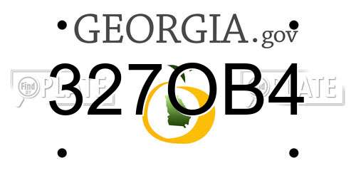 327OB4 Georgia License Plate