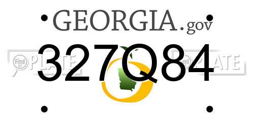 327Q84 Georgia License Plate