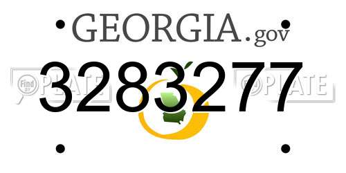 3283277 Georgia License Plate