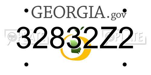 32832Z2 Georgia License Plate