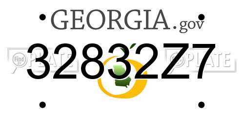 32832Z7 Georgia License Plate