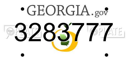 3283777 Georgia License Plate