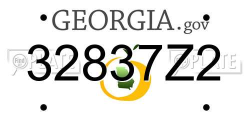32837Z2 Georgia License Plate