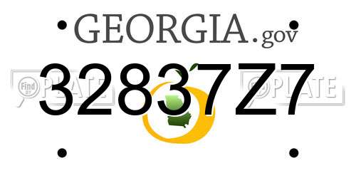 32837Z7 Georgia License Plate