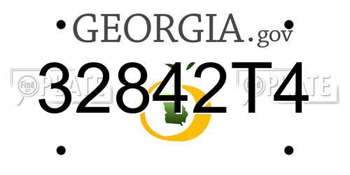 32842T4 Georgia License Plate