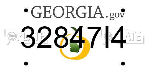 32847I4 Georgia License Plate