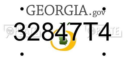 32847T4 Georgia License Plate