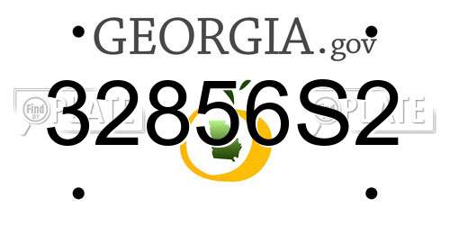32856S2 Georgia License Plate