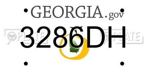 3286DH Georgia License Plate