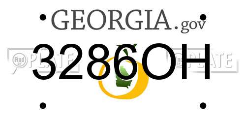 3286OH Georgia License Plate
