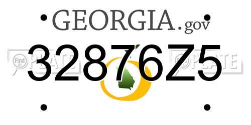 32876Z5 Georgia License Plate