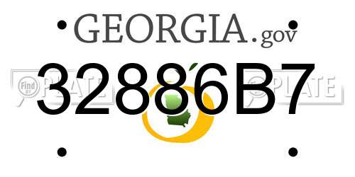 32886B7 Georgia License Plate