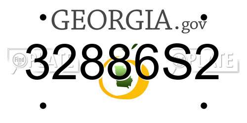 32886S2 Georgia License Plate