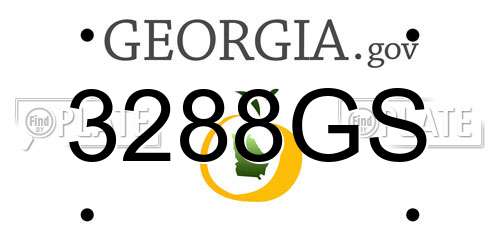 3288GS Georgia License Plate