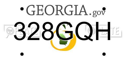 328GQH Georgia License Plate