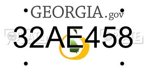 32AE458 Georgia License Plate