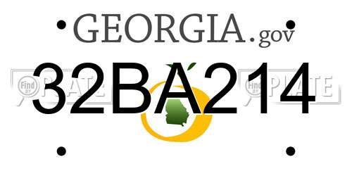 32BA214 Georgia License Plate
