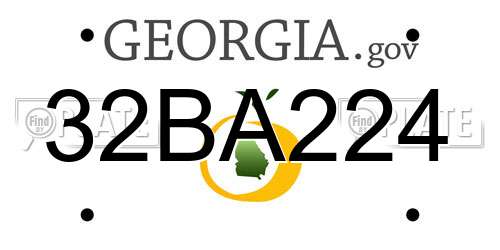 32BA224 Georgia License Plate