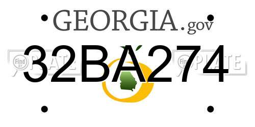 32BA274 Georgia License Plate