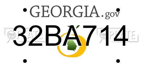 32BA714 Georgia License Plate