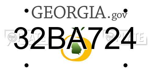 32BA724 Georgia License Plate